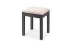 Anthracite Upholstered Dressing Stool with Pewter Handles