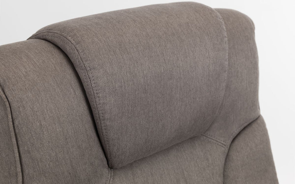 Grey Linen Reclining Swivel Chair with Footstool - 1 Seater