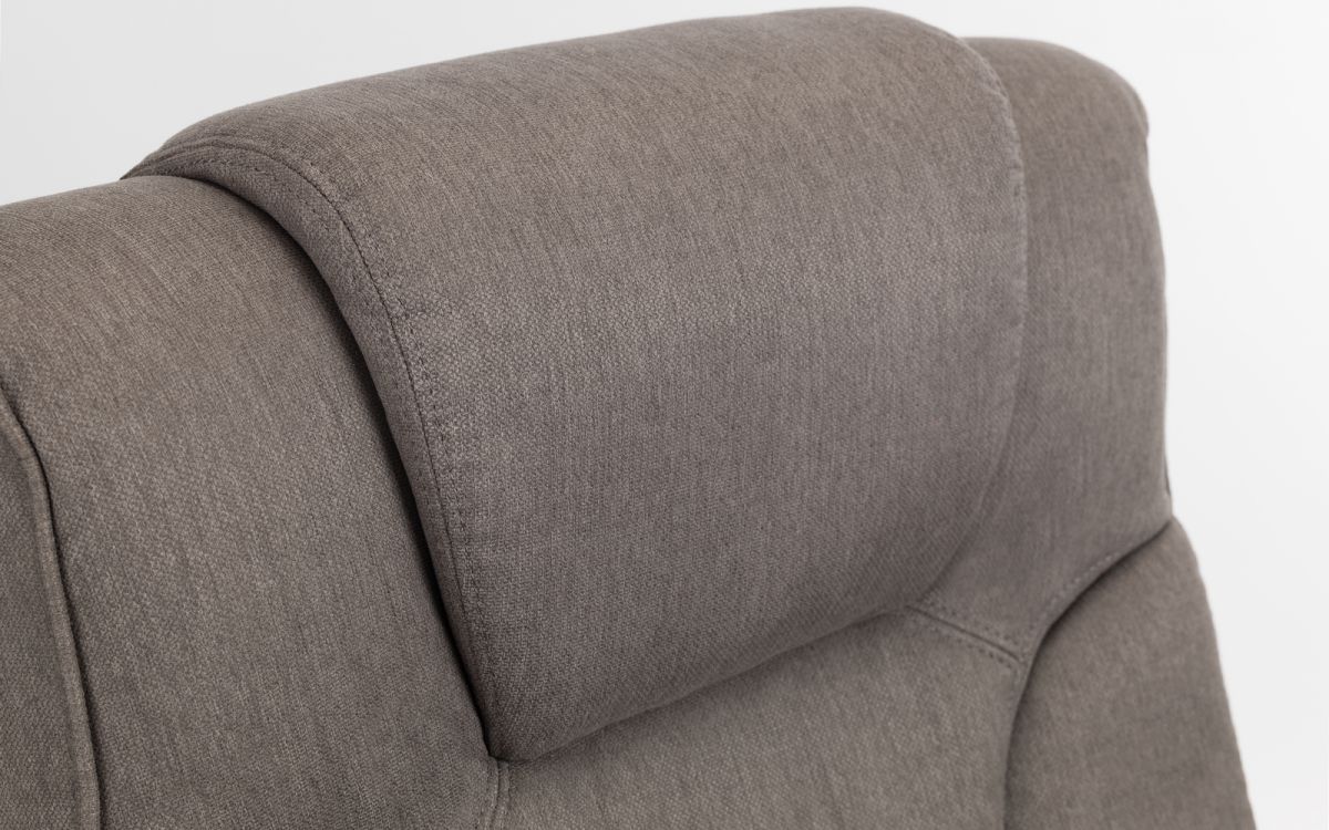 Grey Linen Reclining Swivel Chair with Footstool - 1 Seater
