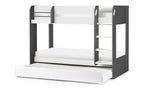Charcoal & White Bunk Bed with Pull-Out Trundle