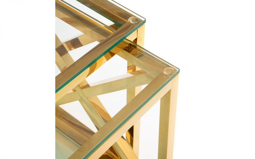 Miami Nest of Tables - Gold