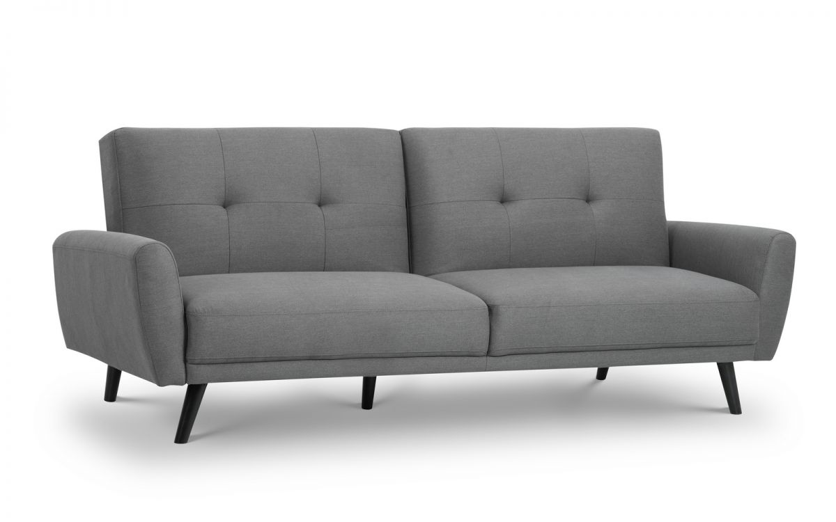 Mid-Grey Linen Sofa Bed with Split Back for 2