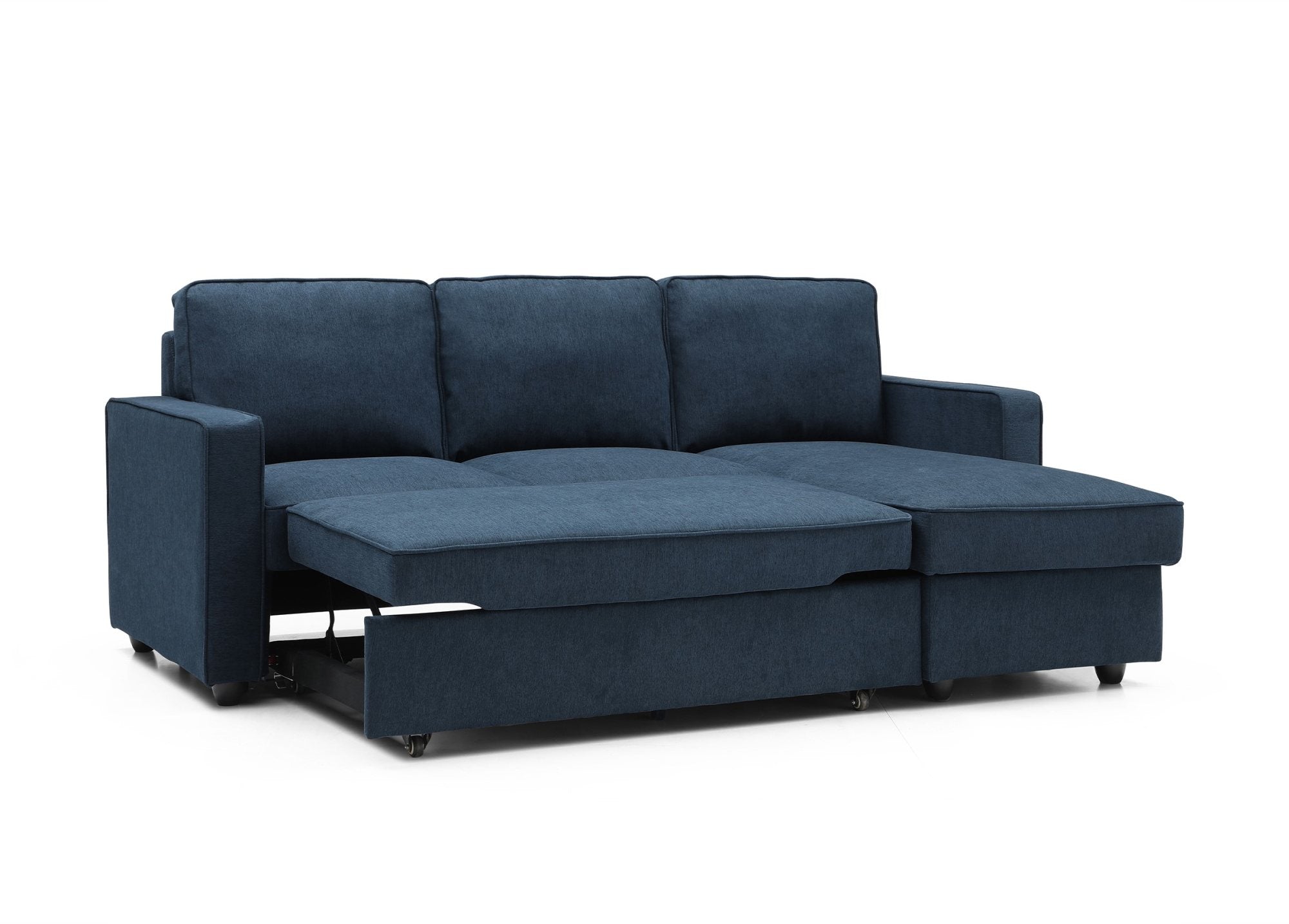 Grey Corner Sofa Bed with Storage - 3-4 Seater