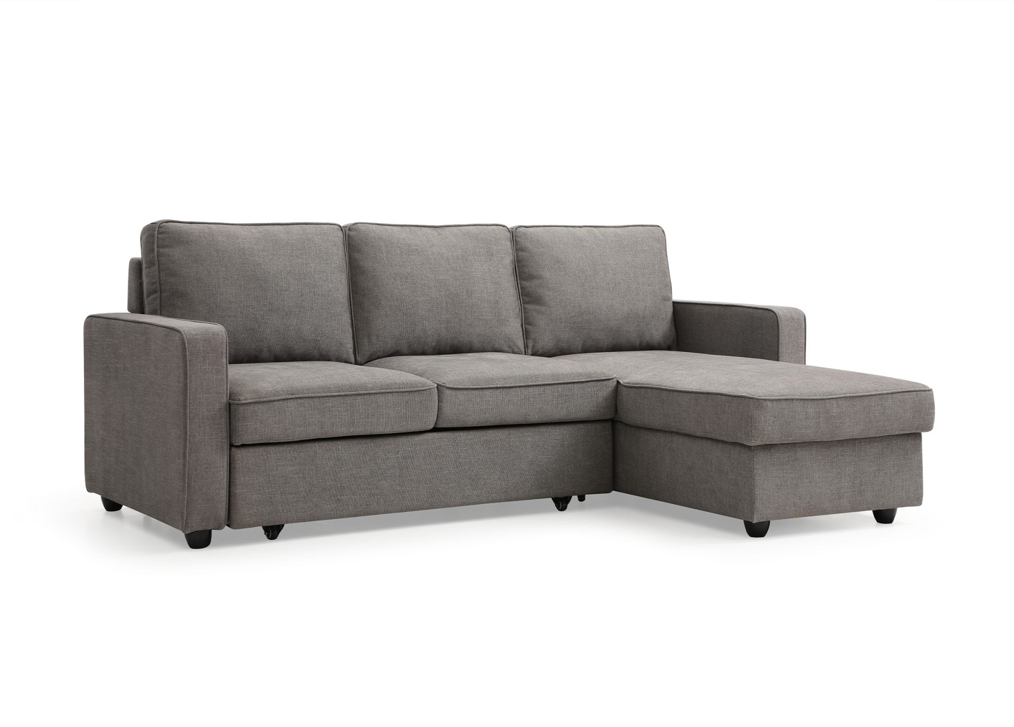 Grey Corner Sofa Bed with Storage - 3-4 Seater