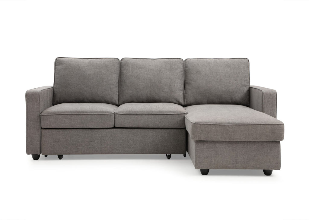 Grey Corner Sofa Bed with Storage - 3-4 Seater