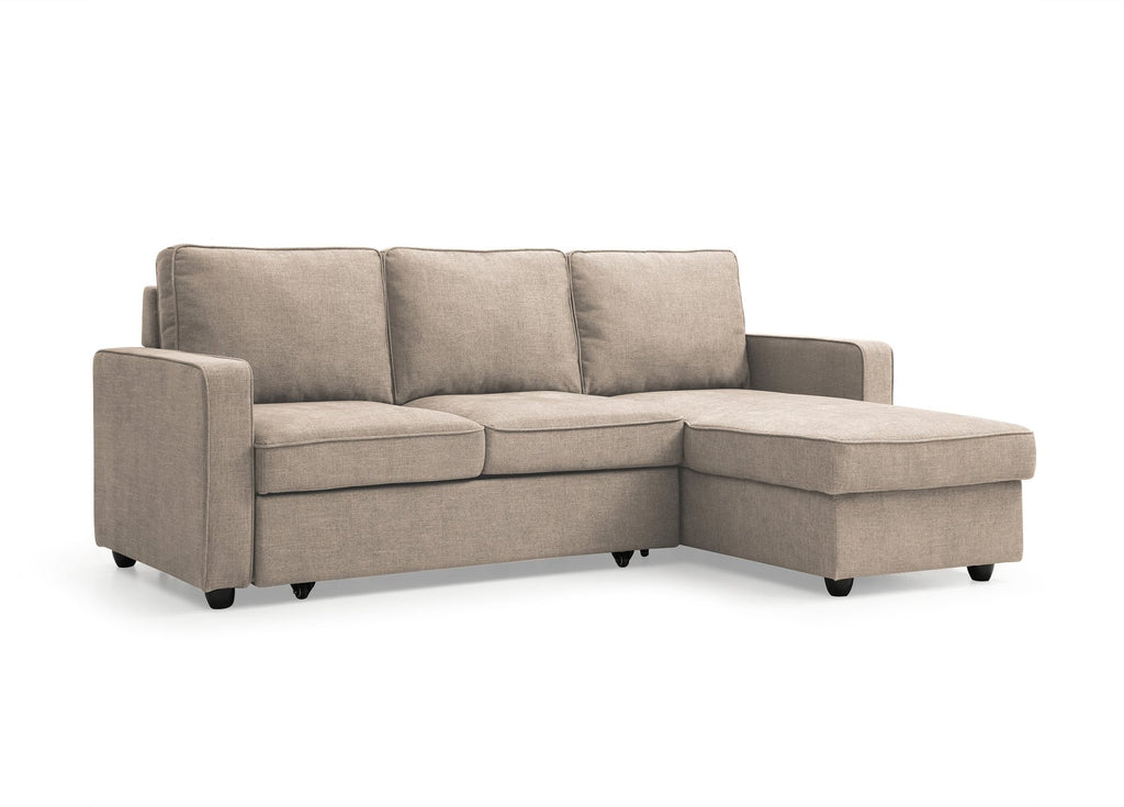 Grey Corner Sofa Bed with Storage - 3-4 Seater