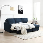 Grey Corner Sofa Bed with Storage - 3-4 Seater