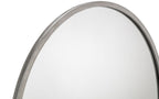 Pewter Round Wall Mirror with Thin Rim - 80cm