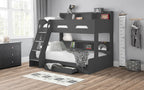 Anthracite Triple Bunk Bed with Storage for 3