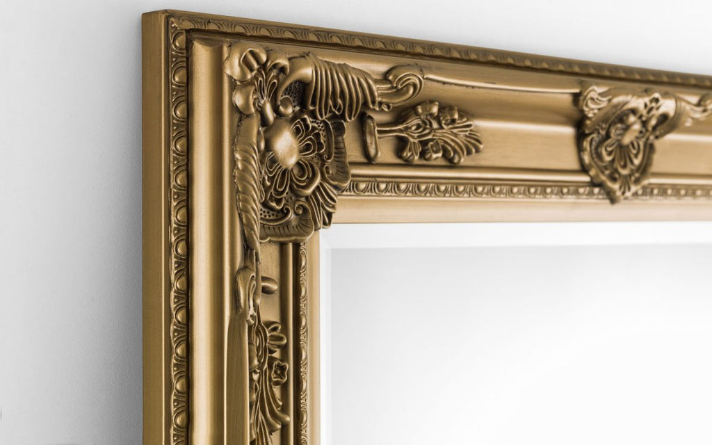 Gold Antique Lean-to Dress Mirror - 170cm