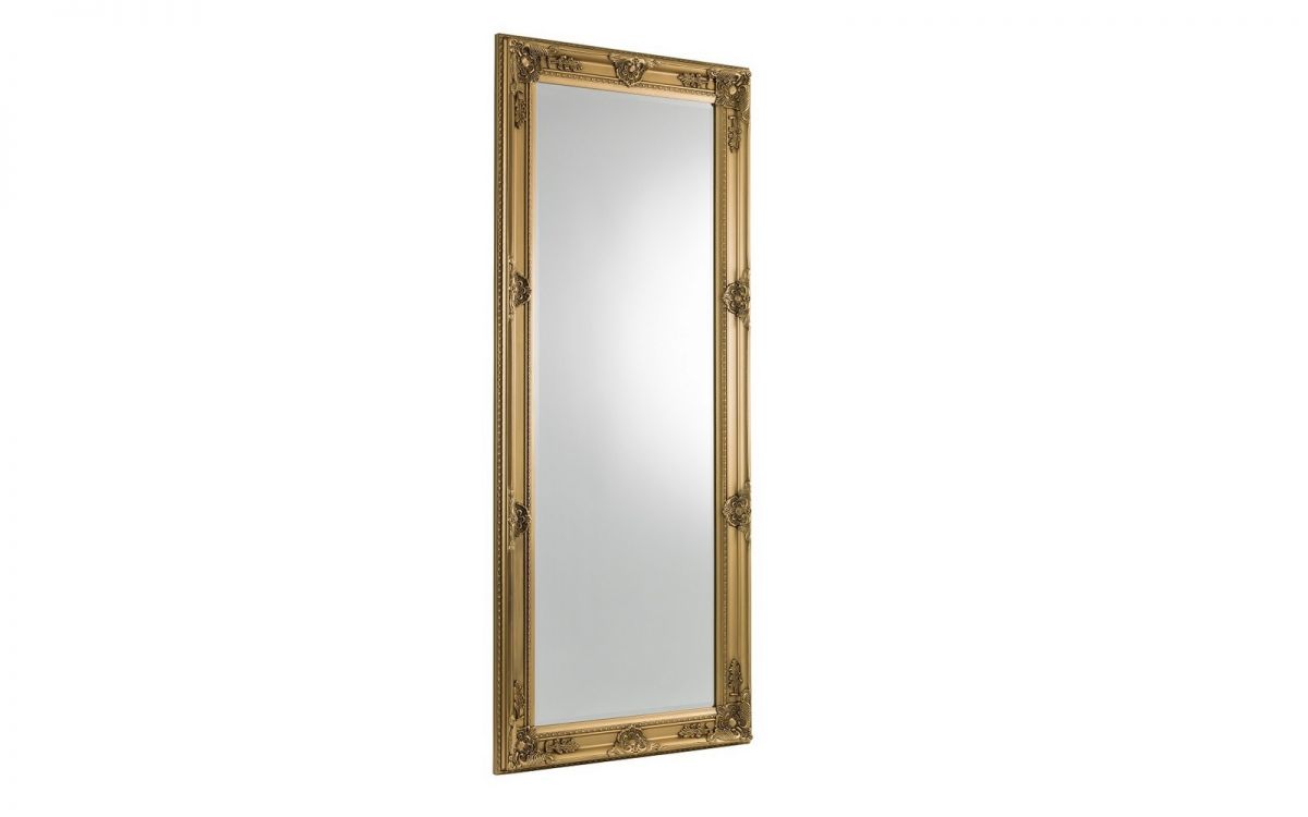Gold Antique Lean-to Dress Mirror - 170cm