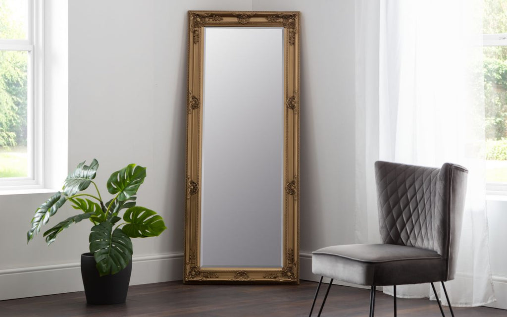 Gold Antique Lean-to Dress Mirror - 170cm