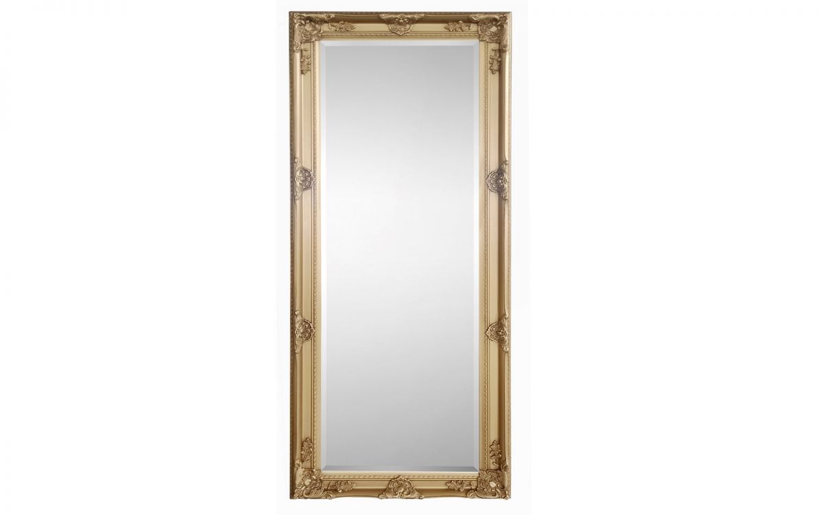 Gold Antique Lean-to Dress Mirror - 170cm