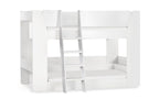 White Bunk Bed with Glow-in-Dark Ladder and Shelving - Twin