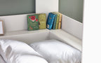 White Bunk Bed with Glow-in-Dark Ladder and Shelving - Twin