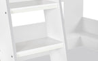 White Bunk Bed with Glow-in-Dark Ladder and Shelving - Twin