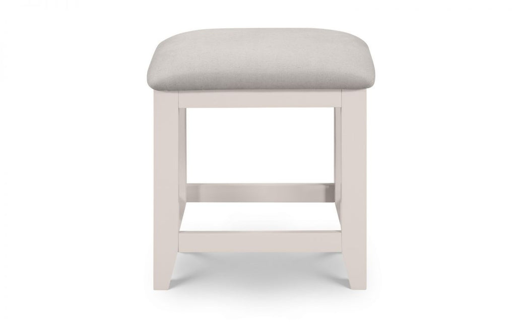 Elephant Grey Oak Dressing Stool with Upholstered Seat