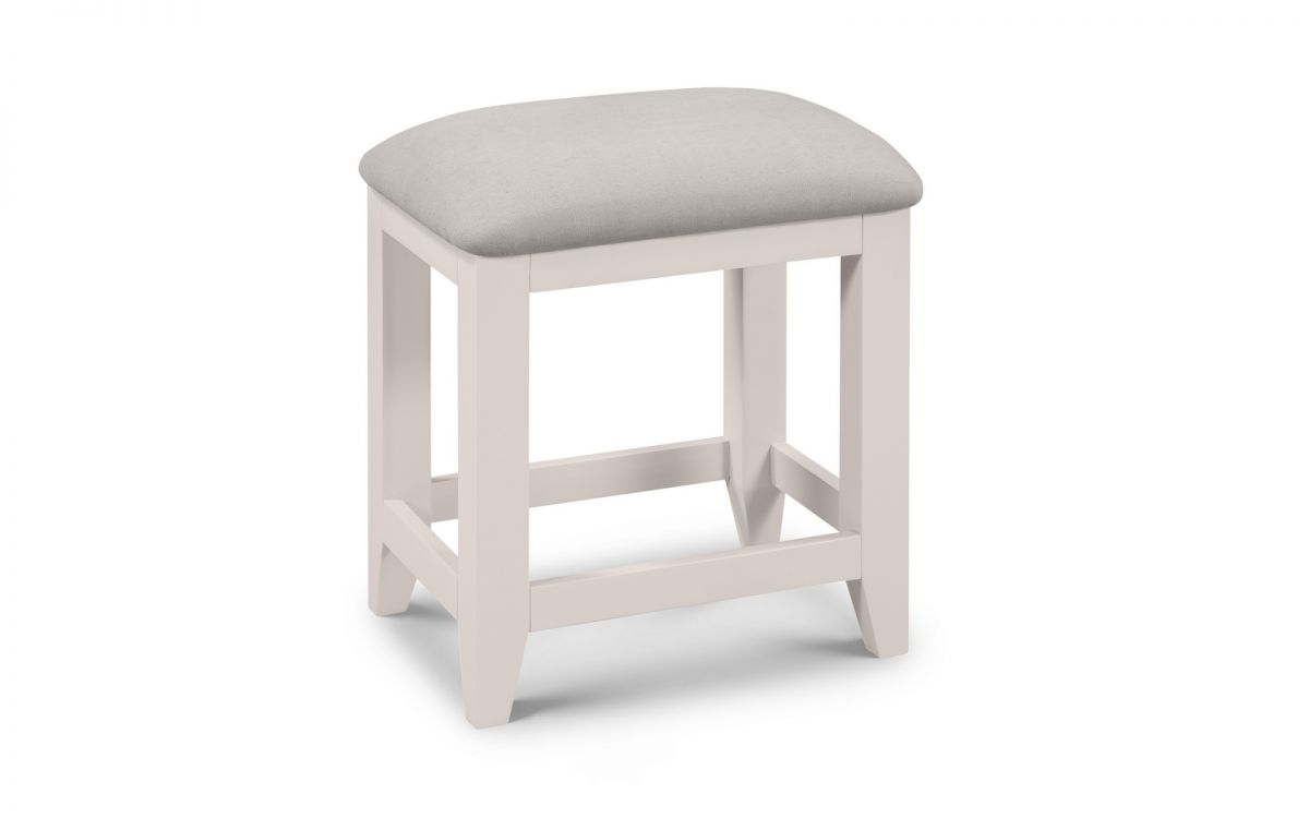 Elephant Grey Oak Dressing Stool with Upholstered Seat