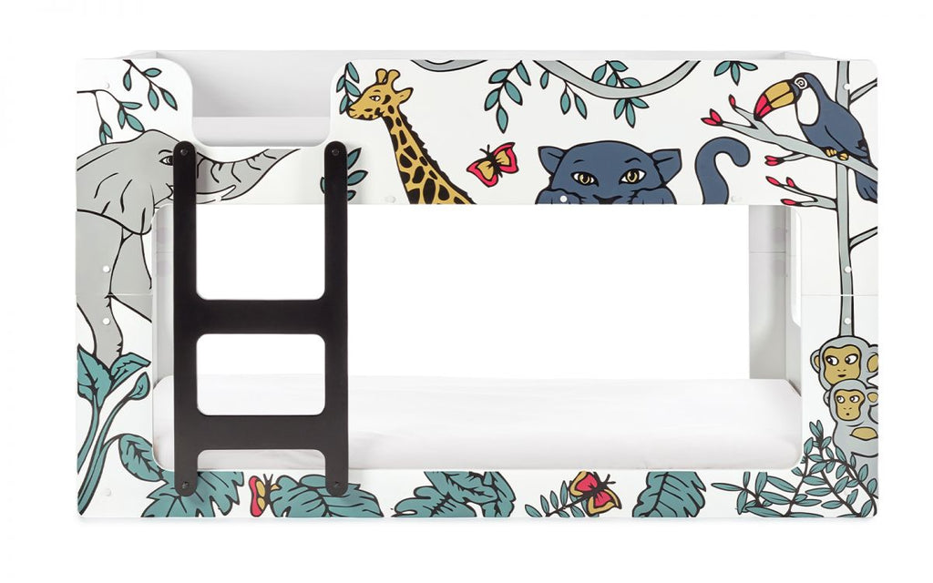 Animal Print Bunk Bed with Ladder - Twin