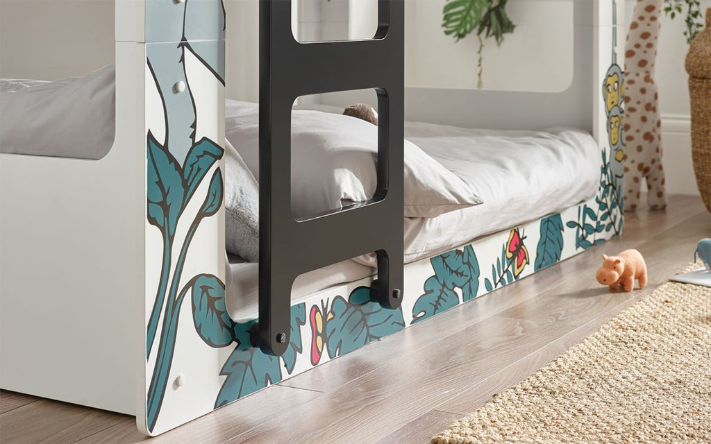 Animal Print Bunk Bed with Ladder - Twin