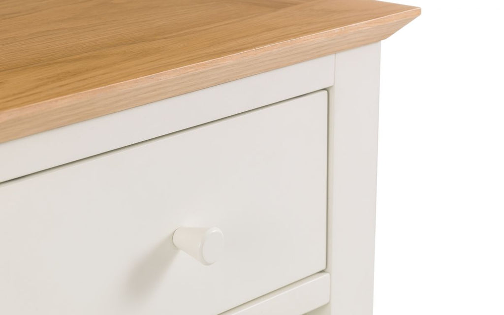 Ivory and Oak 1-Drawer Bedside - Shaker Style