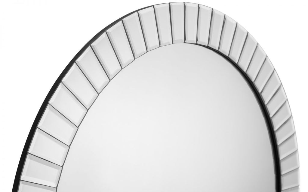 Round Wall Mirror with Bevelled Glass - 80cm