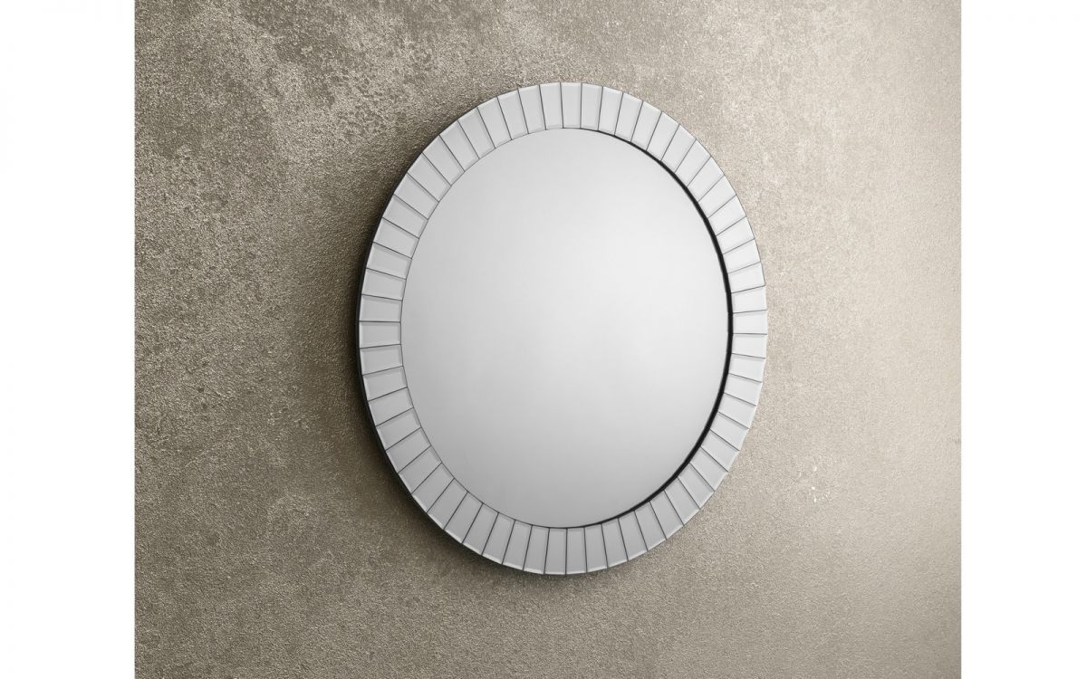 Round Wall Mirror with Bevelled Glass - 80cm
