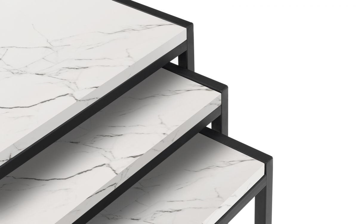 Tribeca Nest of Tables - White Marble