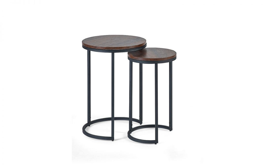 Tribeca Round Nesting Side Tables - Walnut