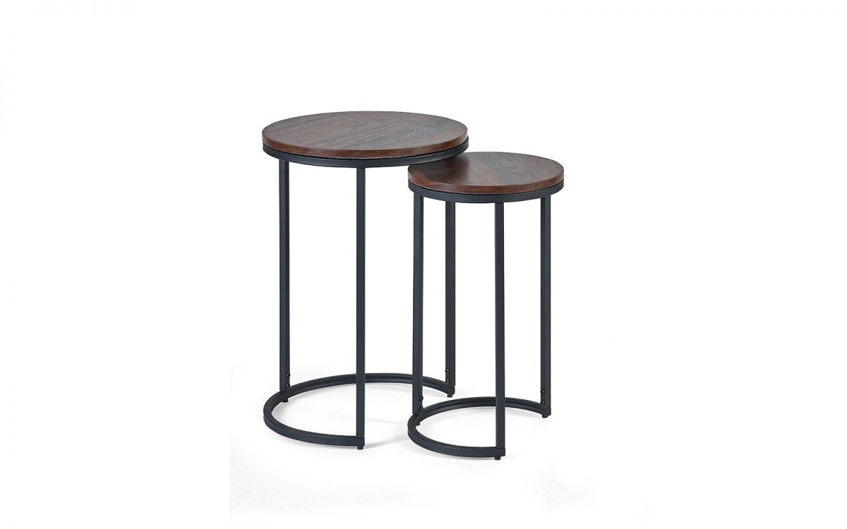 Tribeca Round Nesting Side Tables - Walnut