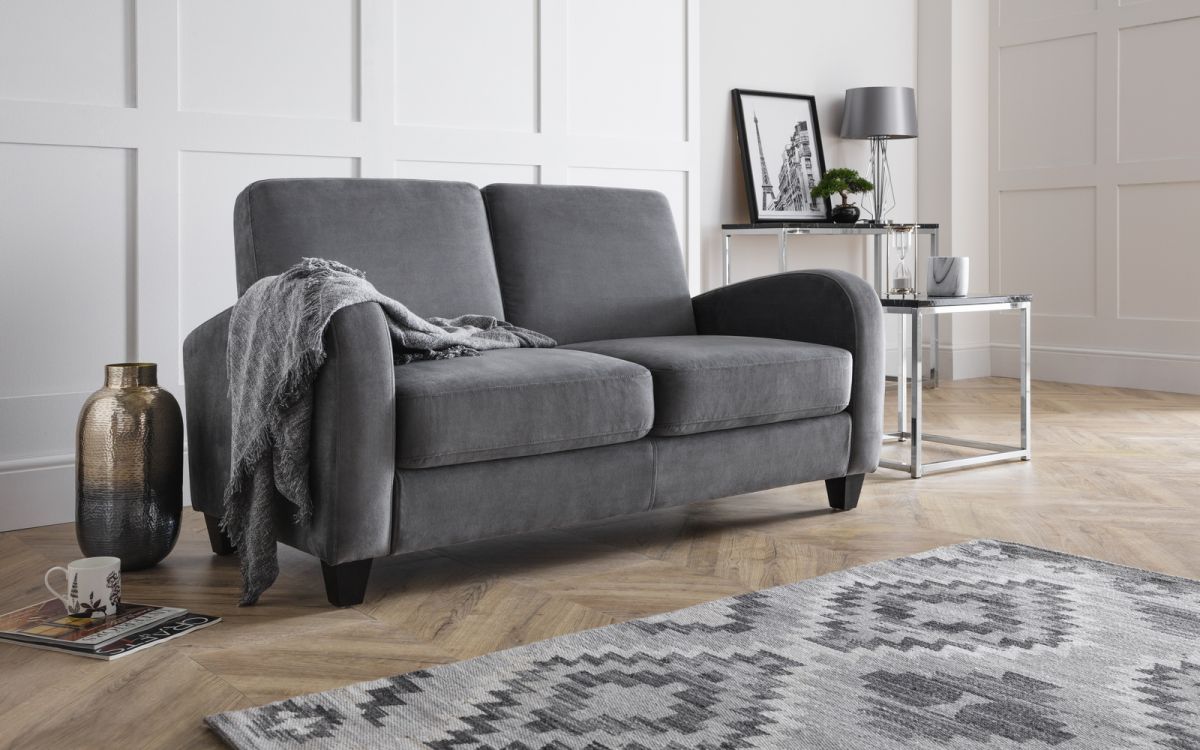 Dusk Grey Chenille Sofa Bed - 2 Seater